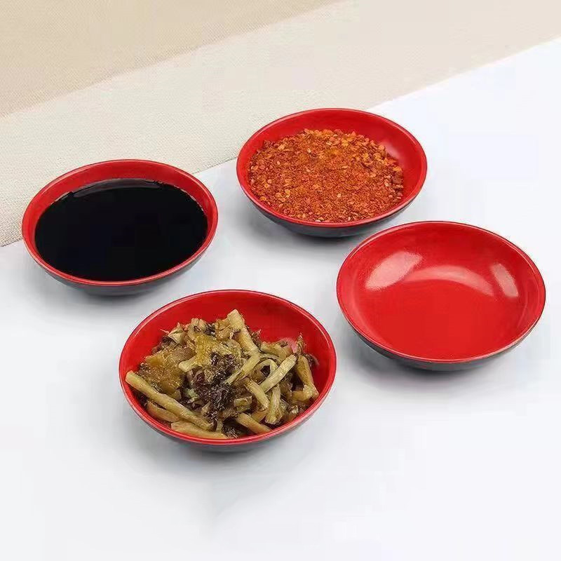 3Pcs Red And Black Round Melam - Sauce Dipping Cup recension och pris