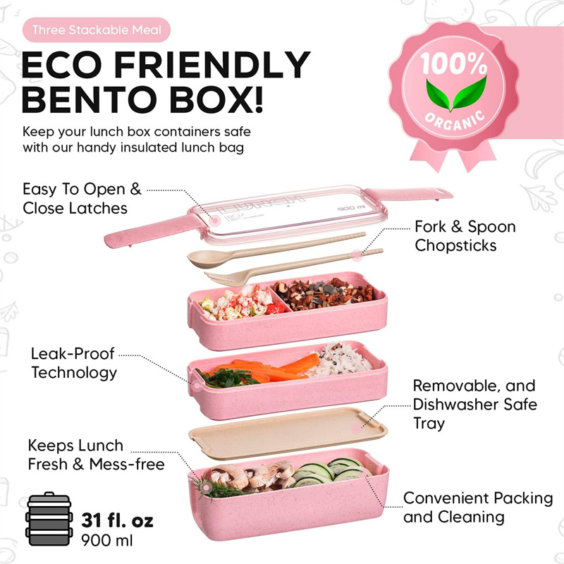 3-In-1 Compartment Wheat Straw - Meal Prep Kitchen recension och pris